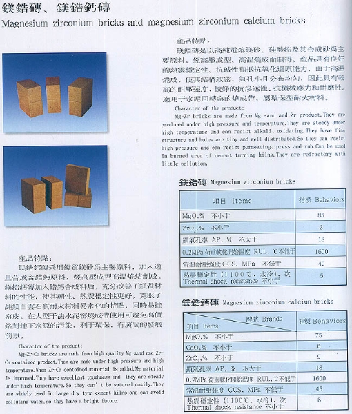 镁锆砖、镁锆钙砖