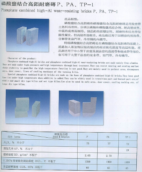 磷酸盐结合高铝砖耐磨砖